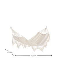 Houpací síť s třásněmi Kauana, 65 % bavlna, 35 % polyester, Krémová, Š 100 cm, D 200 cm