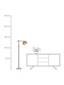 Lampa do czytania z metalu Chester, Stelaż: mosiądz lakierowany, Odcienie brązu, czarny, G 61 x W 145 cm