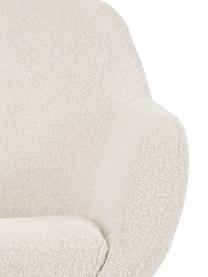 Fauteuil cocktail en tissu bouclé Jana, Tissu bouclé blanc crème, noir, larg. 72 x prof. 68 cm
