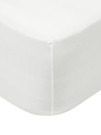 Elastická plachta na  kontinentálnu posteľ Lara, 95 % bavlna, 5 % elastan, Krémovobiela, Š 90 x D 200 cm