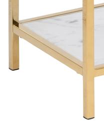 Estantería consola estrecha en look mármol Aruba, Estantes: blanco en aspecto mármol, Estructura: dorado brillante, Aspecto mármol blanco, dorado, An 70 x Al 80 cm