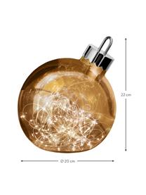 Bola de Navidad luminosa LED Aggia, funciona a pilas, Latón, Ø 20 x Al 22 cm