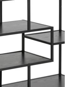 Regał z drewna i metalu Seaford, Stelaż: metal malowany proszkowo, Czarny, S 114 x W 78 cm