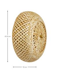 Design Wandleuchte Evelyn  aus Bambus, naturbelassen, Lampenschirm: Bambus, Hellbraun, Goldfarben, Ø 25 cm, T 10 cm