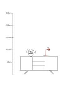 Design tafellamp Ball, Lampenkap: gecoat metaal, Lampvoet: gecoat metaal, Roodbruin, B 24 x H 37 cm