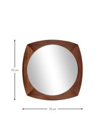 Wandspiegel Emory, Rahmen: PVC-Furnier, Spiegelfläche: Spiegelglas, Rückseite: Mitteldichte Holzfaserpla, Dunkles Holz, B 70 x H 70 cm