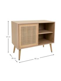 Open dressoir Cayetana van hout, Frame: gefineerd MDF, Poten: gelakt bamboehout, Hout, B 80 cm x H 67 cm