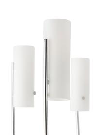 Grote hanglamp Vivian, Lampenkap: glas, Baldakijn: gecoat metaal, Zilverkleurig, Ø 65 x H 88 cm