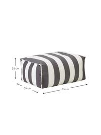 Cojín de suelo para exterior Korfu, Tapizado: 100% polipropileno, recub, Gris antracita, blanco, An 65 x Al 35 cm