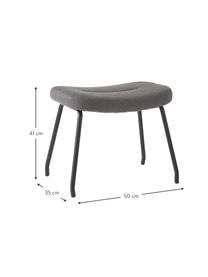 Čalúnená taburetka Wing, Antracitová, čierna, Š 50 x V 41 cm