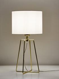 Lampe à poser Karolina, Blanc, couleur laitonnée, Ø 25 x haut. 49 cm
