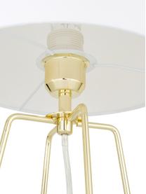 Tischlampe Karolina in Weiß-Gold, Lampenschirm: Baumwolle, Lampenfuß: Metall, vermessingt, Weiß, Gold, Ø 25 x H 49 cm