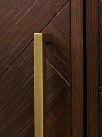 Casier à bouteilles à motif chevrons plaqué acacia Classy, Bois, larg. 100 x haut. 100 cm