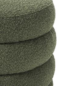 Bouclé kruk Alto, Bekleding: bouclé (100 % polyester), Frame: massief grenenhout, multi, Bouclé groen, Ø 42 x H 47 cm