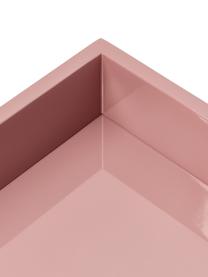 Hochglanz-Tablett Hayley, Mitteldichte Holzfaserplatte (MDF), lackiert, Dunkelrosa, B 24 x L 33 cm