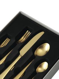 Set 20 posate color oro opaco spazzolato Francine, 4 persone, Coltello: acciaio inossidabile 13/0, Dorato opaco, 4 persone (20 pz)
