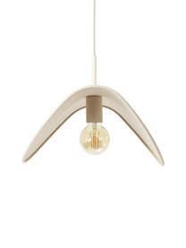 Lampada a sospensione di design in lino Kenzie, Paralume: lino, Baldacchino: metallo rivestito, Beige, Larg. 55 x Prof. 37 cm