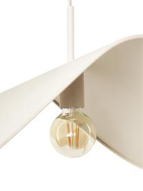Lampada a sospensione di design in lino Kenzie, Paralume: lino, Baldacchino: metallo rivestito, Beige, Larg. 55 x Prof. 37 cm
