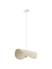 Lampa wisząca z lnu Kenzie, Jasny beżowy, S 55 x G 37 cm