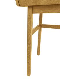 Scrivania allungabile Carteret, 115x44-68 cm, Gambe: legno massiccio di querci, Marrone chiaro, Larg. 115 x Alt. 84 cm
