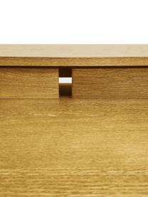 Ausziehbarer Schreibtisch Carteret, 115 x 44 - 68 cm, Beine: Eichenholz, massiv, FSC®-, Tischplatte: Spanplatte mit Eichenholz, Hellbraun, B 115 x H 84 cm