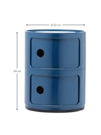 Design Container Componibili, 2 Elemente, Kunststoff, Greenguard-zertifiziert, Blau, glänzend, Ø 32 x H 40 cm