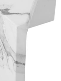 Súprava konferenčných stolíkov s mramorovým vzhľadom Vilma, 2 diely, Drevovláknitá doska strednej hustoty (MDF) potiahnutá lakom pokrytým papierom so vzhľadom mramoru, Biela, mramorovaná, lesklá, Súprava s rôznymi veľkosťami