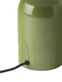 Lámpara de mesa pequeña Walter, estilo retro, Pantalla: metal con pintura en polv, Cable: cubierto en tela, Verde, brillante, Ø 25 x Al 34 cm