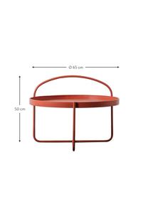 Table basse ronde rouge Melbury, Acier, revêtement par poudre, Rouge, Ø 65 x haut. 50 cm