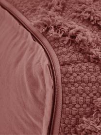 Großer, handgetufteter Boho-Pouf Akesha in Rostrot, Bezug: Baumwolle, Webstoff Rostrot, B 50 x H 50 cm