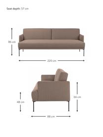 Pohovka na spanie Fluente (3-miestna), Sivobéžová, Š 220 x V 86 cm
