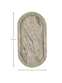 Deko-Tablett Oval aus Marmor in Beige, Marmor, Beige, B 28 x T 15 cm