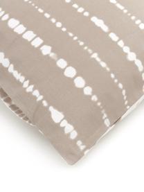 Perkal-Wendebettwäsche Remi aus Bio-Baumwolle mit Tie-Dye-Print, Webart: Perkal Fadendichte 180 TC, Beige, Weiß, 200 x 200 cm + 2 Kissen 80 x 80 cm