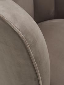 Fluwelen fauteuil Louise in taupe, Bekleding: fluweel (polyester), Poten: gecoat metaal, Fluweel taupe, B 76 x D 75 cm