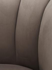 Poltrona in velluto color taupe Louise, Rivestimento: velluto (poliestere) 30.0, Piedini: metallo rivestito, Velluto taupe, Larg. 76 x Prof. 75 cm