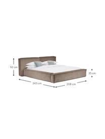 Čalouněná postel z manšestru s úložným prostorem Lennon, Hnědá, Š 200 cm, D 200 cm
