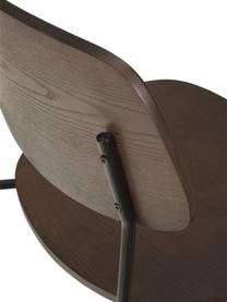 Holzstühle Nadja, 2 Stück, Sitzfläche: Sperrholz mit Eschenholzf, Beine: Metall, pulverbeschichtet, Dunkles Holz, B 50 x T 53 cm
