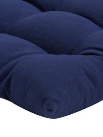 Coussin de chaise en coton Ava, Bleu foncé, larg. 40 x long. 40 cm