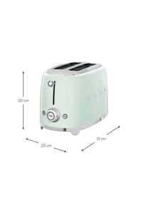 Kompakt Toaster 50's Style, Edelstahl, lackiert, Pastellgrün, glänzend, B 31 x T 20 cm