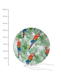 Set stoviglie colorate in porcellana Parrot Jungle, 6 persone (18 pz), Porcellana, Verde, multicolore, fantasia, Set in varie misure