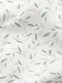 Aankleedmat Green Leaves van biokatoen, Bekleding: 100% biokatoen, OCS-gecer, Wit, groen, patroon, B 30 x L 70 cm