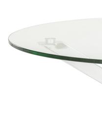 Runder Couchtisch Emilie mit Glasplatte, Tischplatte: Sicherheitsglas, Transparent, Chromfarben, Ø 82 x H 40 cm
