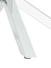 Stolik kawowy z metalu ze szklanym blatem Emilie, Blat: szkło, Nogi: metal, chromowany, Transparentny, srebrny, Ø 82 x W 40 cm