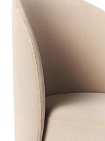Fotel z aksamitu Zeyno, Aksamit (100% poliester), Ciemnobeżowy aksamit, S 54 x W 82 cm