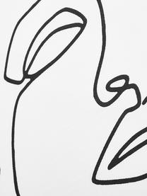 Perkálové povlečení s kresbou Aria, Bílá, černá, 135 x 200 cm + 1 polštář 80 x 80 cm