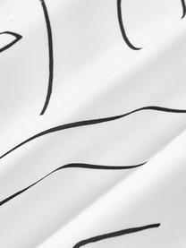 Perkálové povlečení s kresbou Aria, Bílá, černá, 200 x 200 cm + 2 polštáře 80 x 80 cm