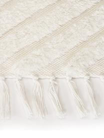 Alfombra corredor artesanal de algodón texturizada Ziggy, 100% algodón, Blanco crema, An 80 x L 250 cm