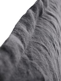 Zagłówek do łóżka z lnu Palma, Tapicerka: 100% len, Ciemny szary, S 160 x W 122 cm