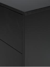 Schwarze Kommode Adam mit Schubladen, Korpus: Kiefernholz, lackiert, Kiefernholz, schwarz lackiert, B 94 x H 93 cm