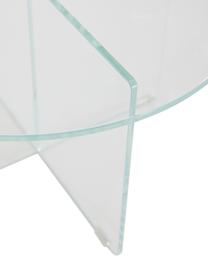 Tavolino rotondo da salotto con piano in vetro Iris, Struttura: vetro temperato, Trasparente, Ø 60 cm